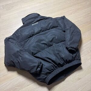 Fear of God Essentials Puffer Jacket Black 3M Reflective Men Size S Oversized